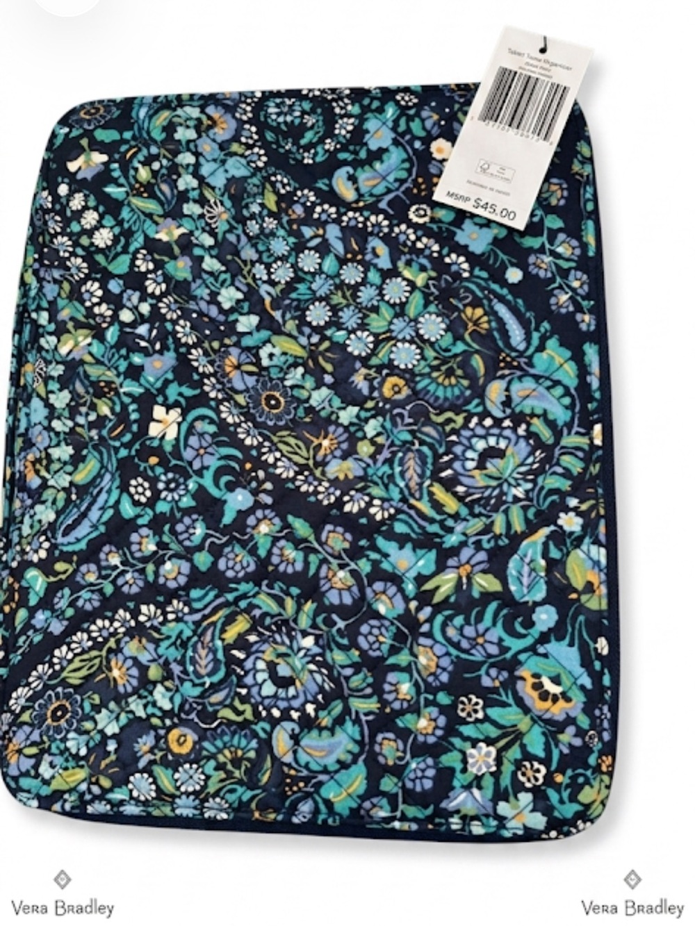 Vera Bradley Blue  Floral Paisley Quilted Skirt with Teal & Green Accents nwt